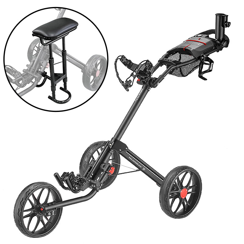 Golf push trolley with seat