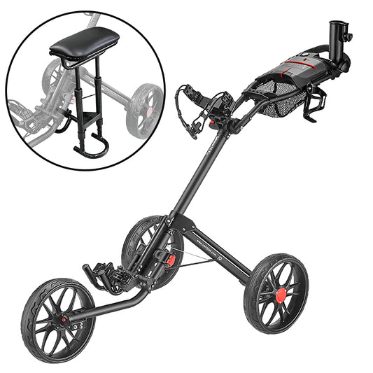 Golf push trolley with seat