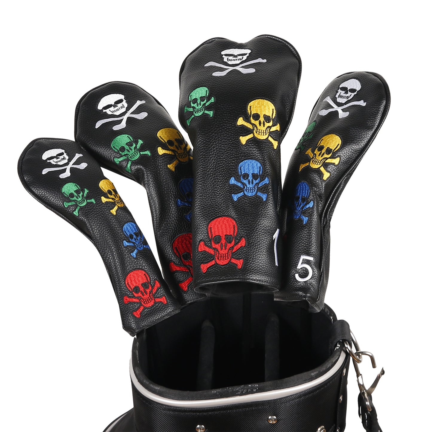 Golf Headcovers Skull pattern PU Leather With A Soft Inner Lining