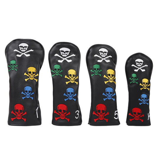 Golf Headcovers Skull pattern PU Leather With A Soft Inner Lining