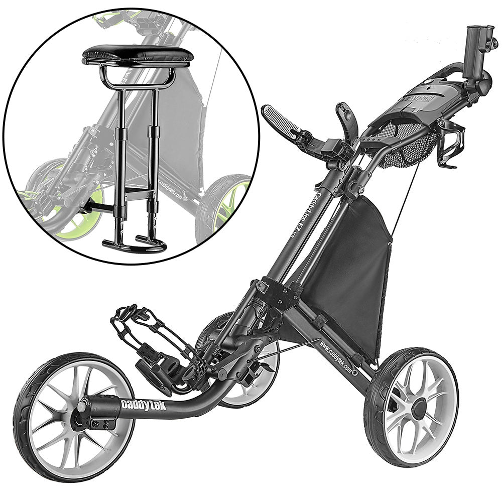Golf push trolley with seat