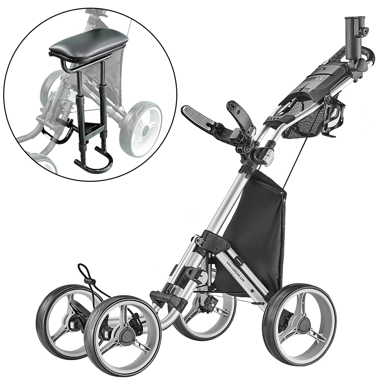 Golf push trolley with seat