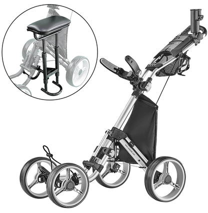 Golf push trolley with seat