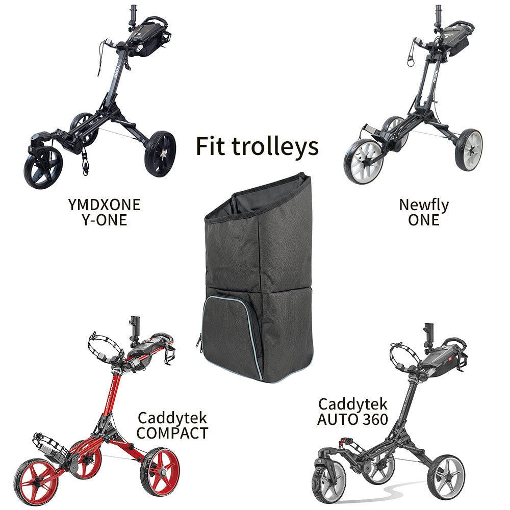 Storage bag with cooler bag for golf trolley