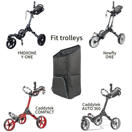 Storage bag with cooler bag for golf trolley