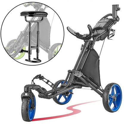 Golf push trolley with seat