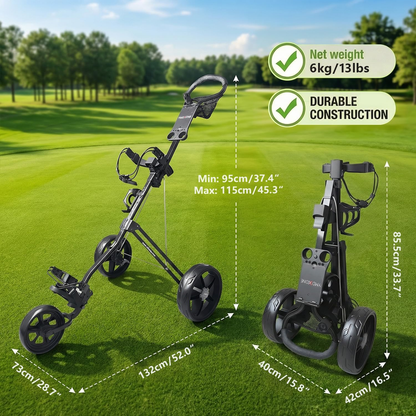 YMDXONE Y-S Golf Push Trolley 3 Wheel